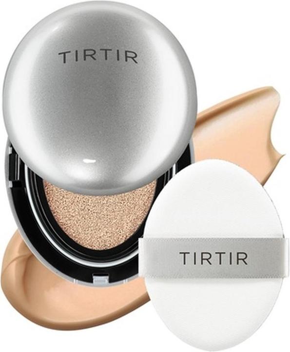 Actual product image TirTir Mask Fit Aura Silver Cushion Foundation Semi-Glow Finish Natural (27C Cool Beige)