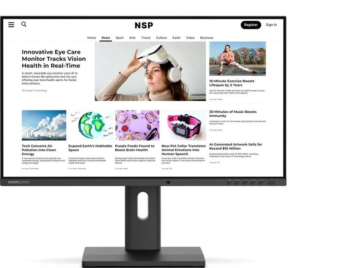 Actual product image Hannspree 60.4cm (23,8") EB241CJB 16:9 Hybri HDMI+DP+USB (1920 x 1080 pixels, 23.80")