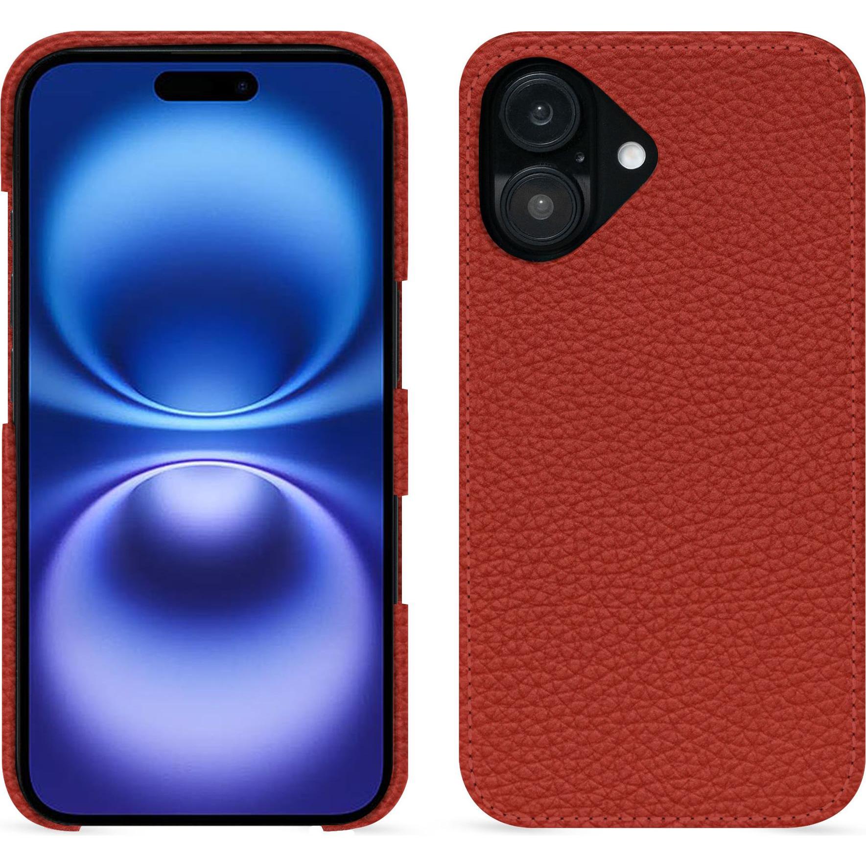 Noreve Lederschutzhülle (Apple iPhone 16), Smartphone Hülle, Orange