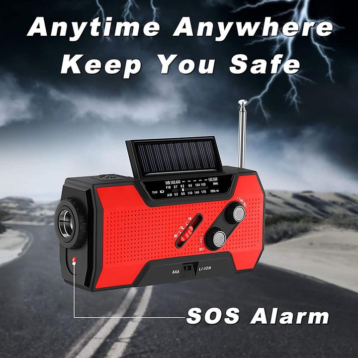 Produktbild Fornorm Kurbelradio mit Handyladefunktion, Rot (AM, FM, Radio Frequency (RF))