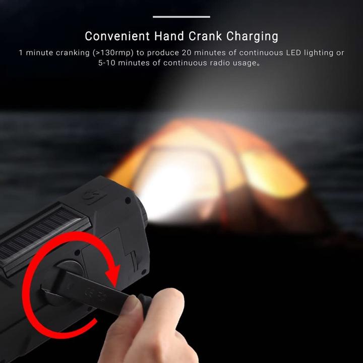 Produktbild Fornorm Kurbelradio mit Handyladefunktion, Rot (AM, FM, Radio Frequency (RF))