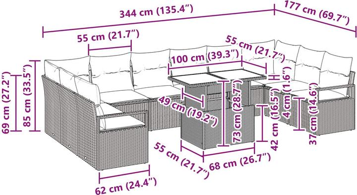 Produktbild vidaXL Gartensitzmöbel