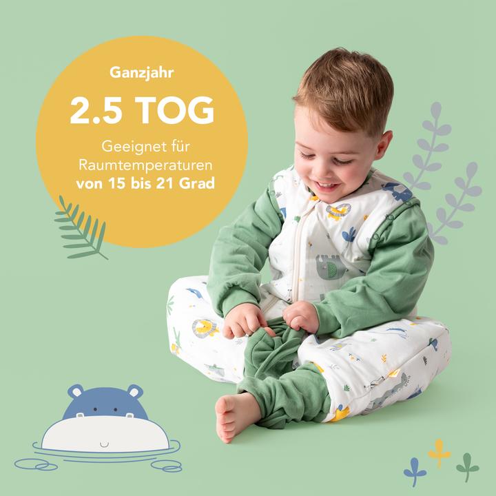 Immagine prodotto Schlummersack Sacco nanna con piedini e copripiedi, 2.5 TOG (60 cm, 2,5 TOG, Tutto l'anno)