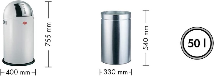 Actual product image Wesco 175831-77 Pushboy waste bin (50 l)
