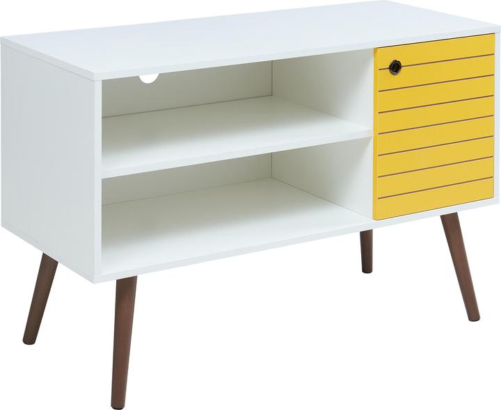 En.Casa Fernsehschrank Vare 100x40x66 cm Weiss/Gelb