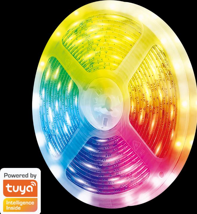 Image du produit LogiLink Bande LED RVB intelligente Wi-Fi, autocollante, compatible Tuya, 5 m (Multicolore, 500 cm, Intérieur)