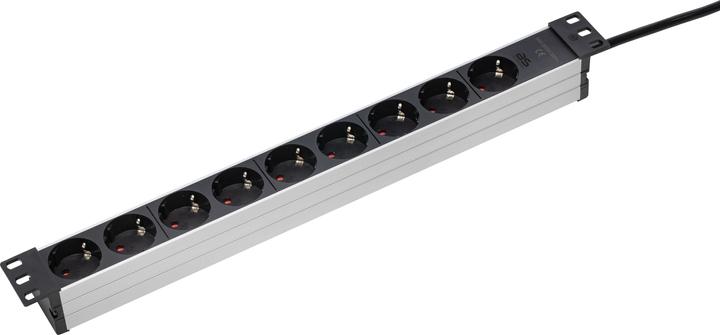 Actual product image As - Schwabe 18194 Multiple socket outlet 48.30cm (19"") black/silver earthing contact 1 pc.