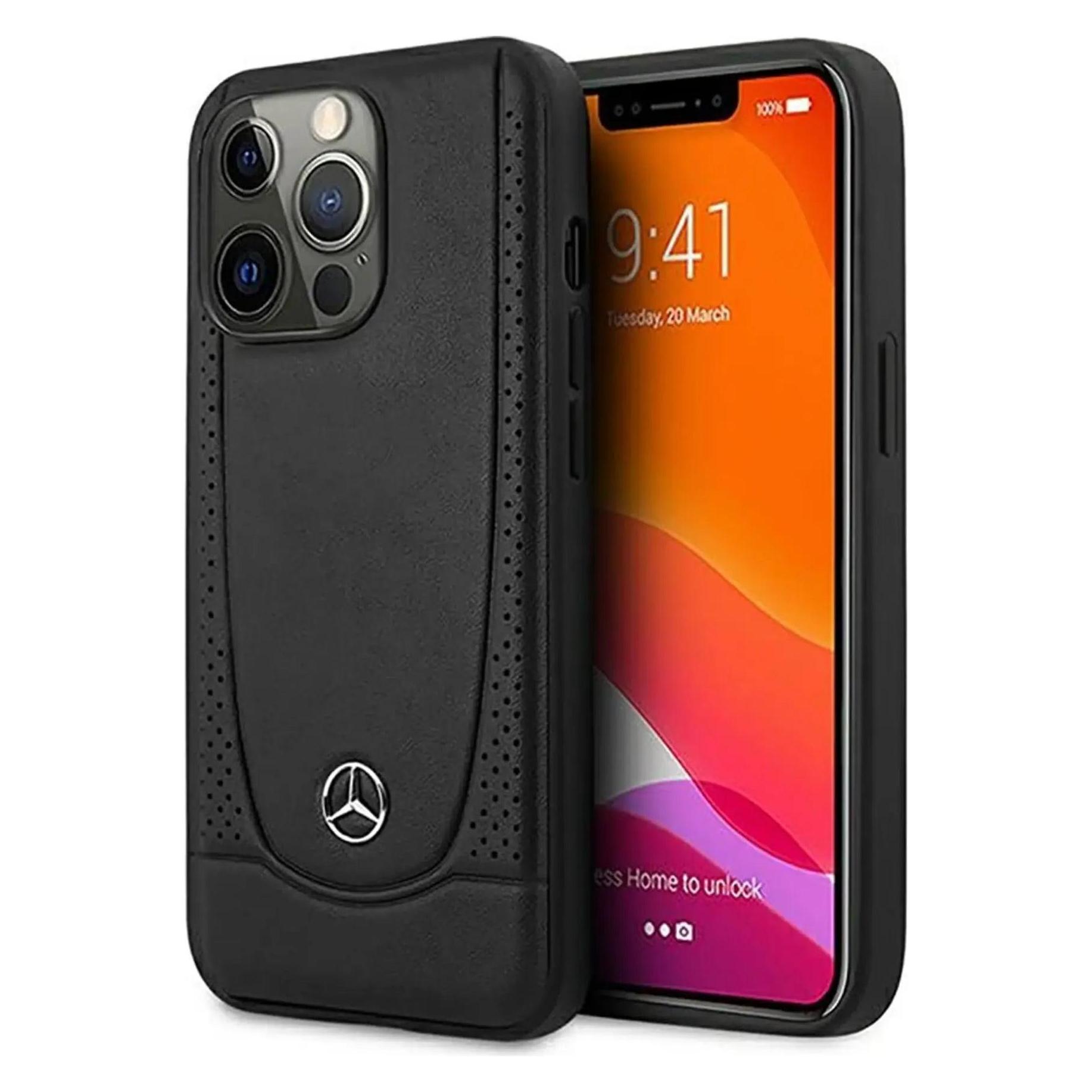 Mercedes MEHCP15XARMBK IPhone 15 Pro Max 6.7" Czarny/black Hardcase Leather Urban (Apple IPhone 15 Pro Max), Smartphone Hülle, Schwarz