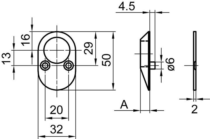 Actual product image Glutz Cylinder protection rosettes 5326.2 S (1 pcs.)