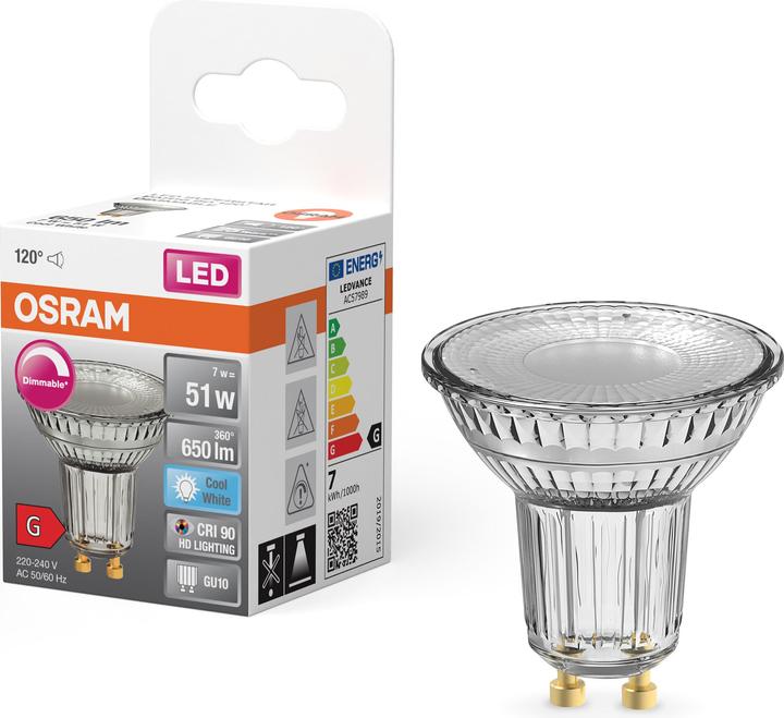 Produktbild Osram Led Superstar Par16 (GU10, 7.90 W, 650 lm, 1 x, G)