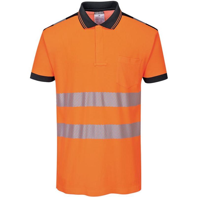 Portwest, Warnweste + Warnshirt, Warnschutz Poloshirt T180 (L)