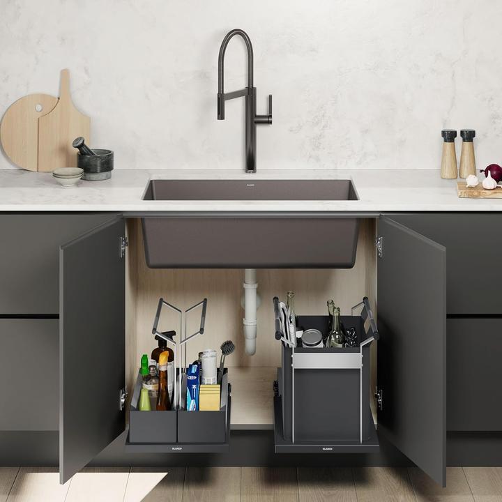 Produktbild Blanco Storage Caddy 40 | Kunststoff, Aluminium schwarzgrau | Komfortabler Zugriff dank des Griffs u