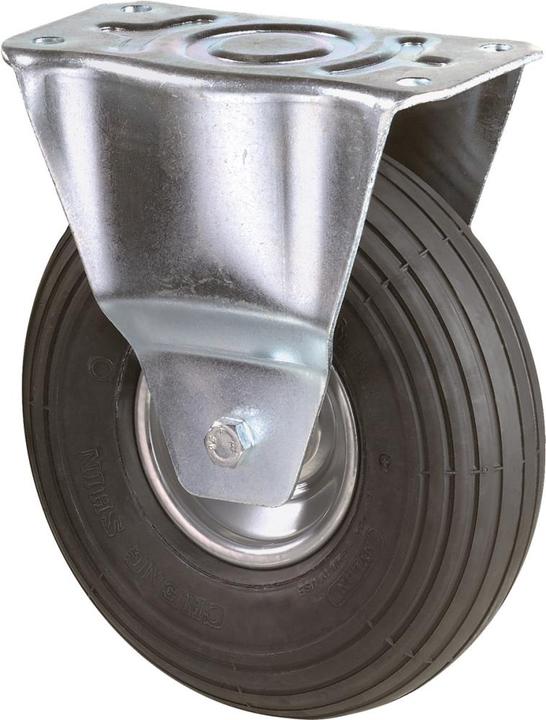 BS Rollen Wheel with air-filled tyre wheel dm 200 mm load cap. 75 kg fixed castor with mounting plate rib t...
