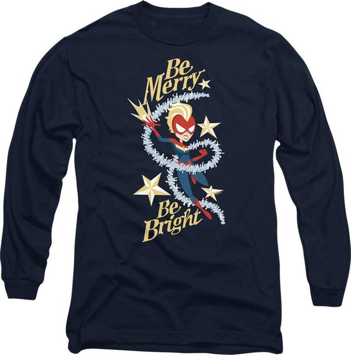 Actual product image Captain Marvel Unisex Adult Be Merry Be Bright T-Shirt (M)