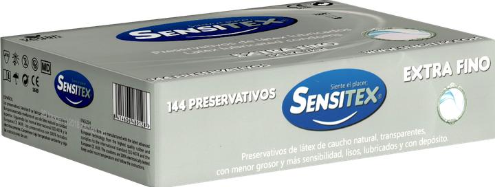 Sensitex Extra Fino" 144 true-feeling and vegan condoms, storage box (144 pcs.)