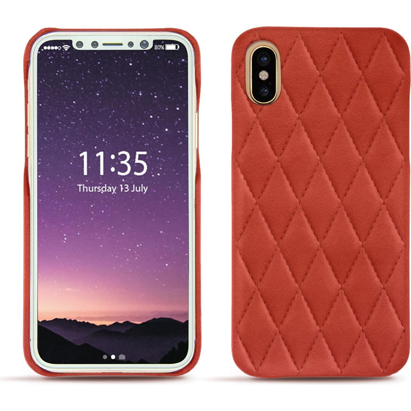 Thumbnail - Noreve Lederschutzhülle (Apple iPhone X), Smartphone Hülle, Orange