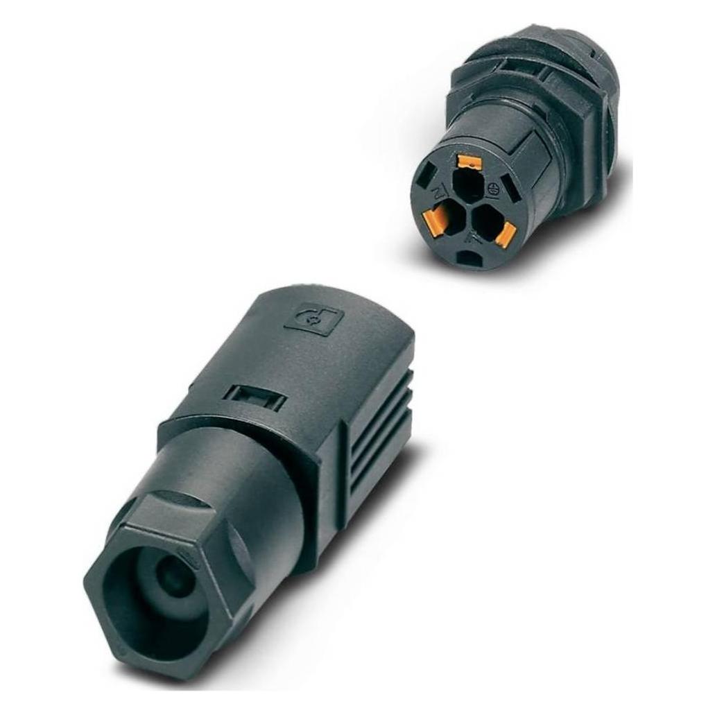 Phoenix Wanddurchführung, Elektronikkabel + Stecker, Schwarz