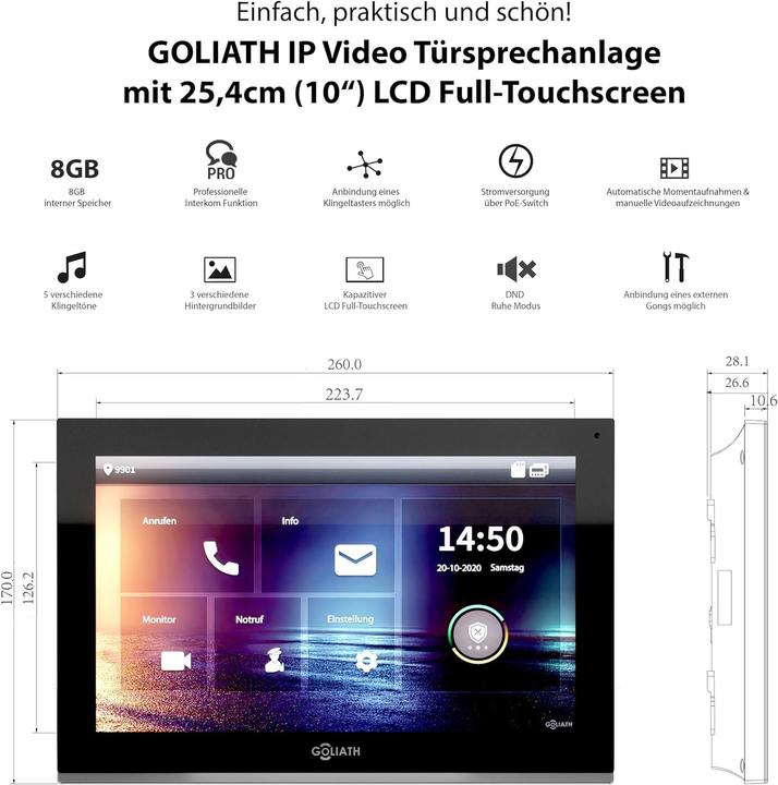 Image du produit Goliath Toys Interphone vidéo Full-HD avec application, station de porte tactile et module de retour