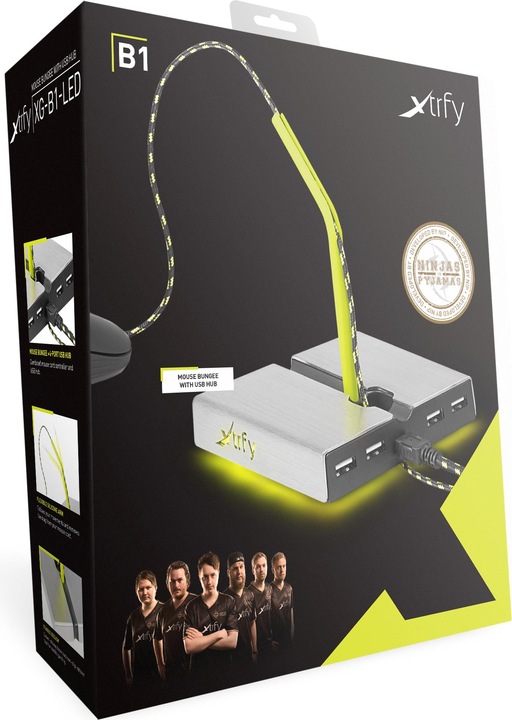 Actual product image CHERRY xtrfy B1 Mouse Bungee with LED and USB Hub