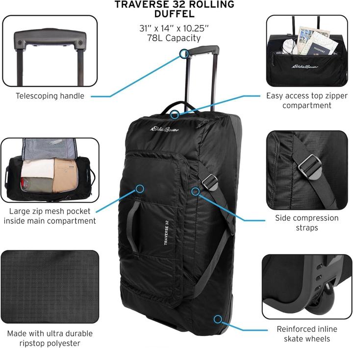 Actual product image Eddie Bauer Traverse 32 Rolling Duffel (120 l)