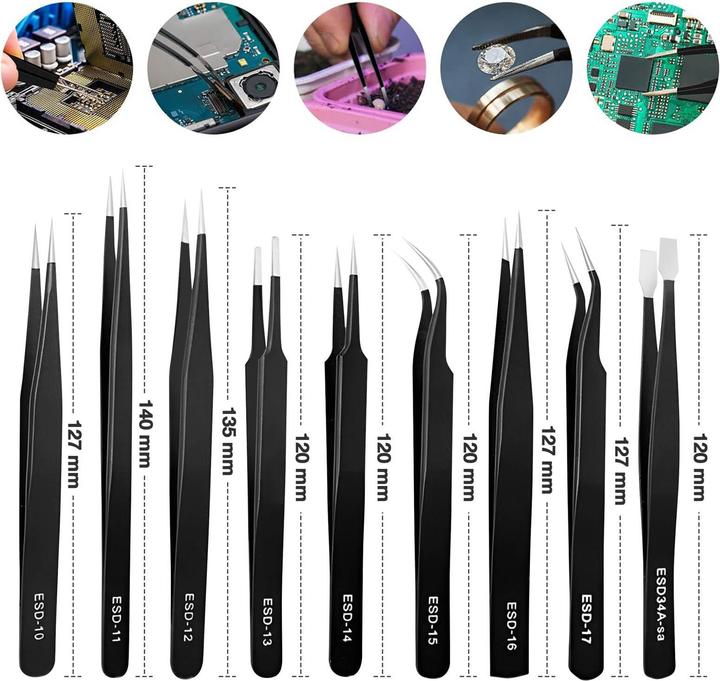 Image du produit UF-Tools Pinzette, 9 teiliges Set