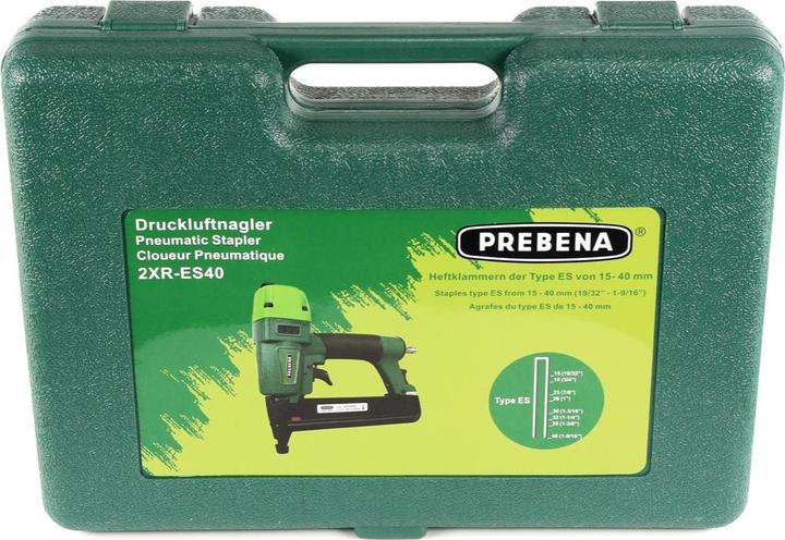 Immagine prodotto Prebena 2XR-ES40 Chiodatrice pneumatica Tipo ES + Valigetta da trasporto + 5200x Graffette
