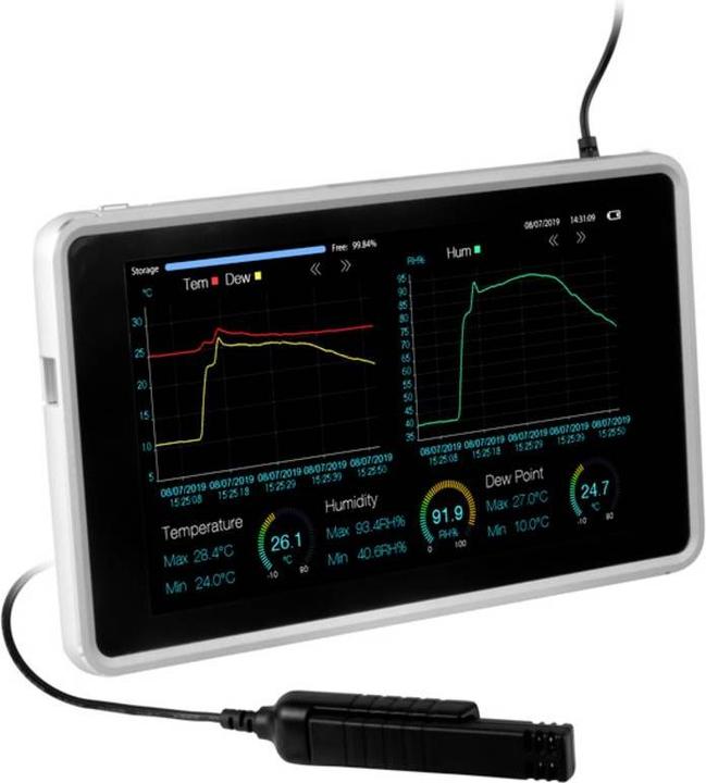 PCE Instruments Datenlogger für Temperatur rel. Feuchte mit Bluetooth Interface und Touchscreen