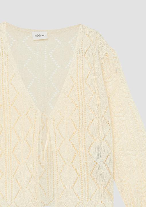 Produktbild s.Oliver Strickjacke mit Ajourmuster und Bindeband (134, 140)