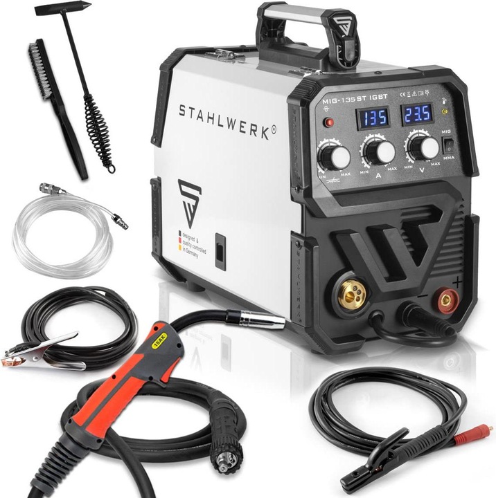 Actual product image Stahlwerk MIG MAG 135 ST IGBT inert gas welding machine with 135 amps with electric hand