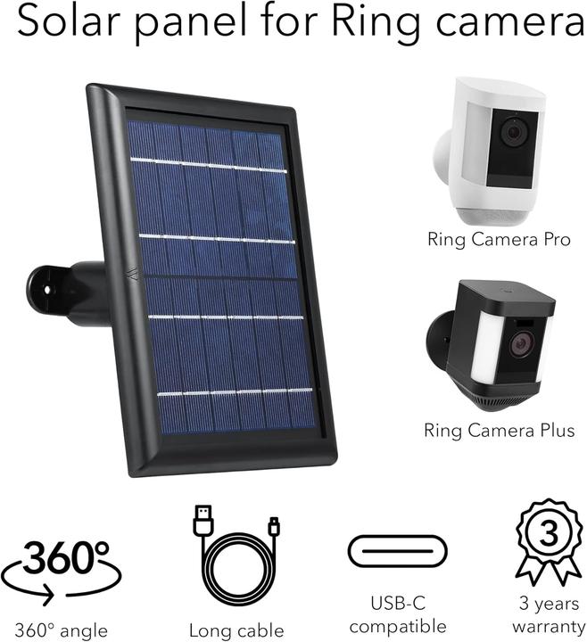 Actual product image Wasserstein Solar panel for security camera (Solar panel)