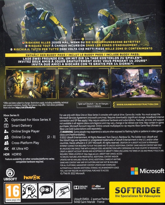 Immagine prodotto Ubisoft Estrazione dell'arcobaleno sei (Xbox Series X, Multilingue)