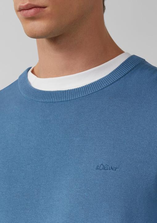 Produktbild s.Oliver Strickpullover Baumwollpullover mit Logo-Stickerei (XL)