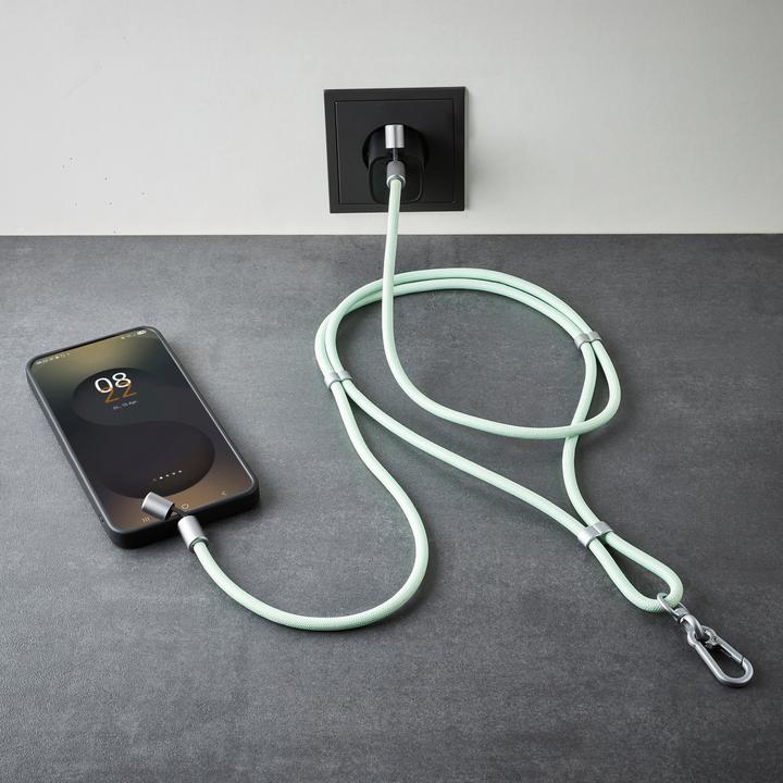 Actual product image Intenso Handykette als Lade- + Datenkabel USB-C bis 1,65m grün (1.65 m, USB 2.0, 60 W)