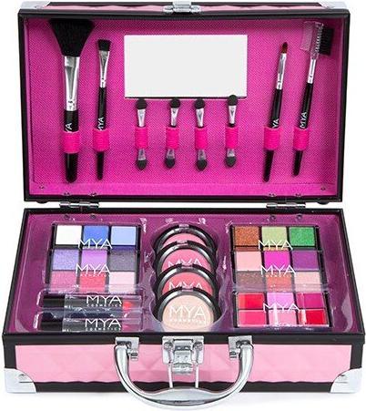 MYA Cosmetics Mya Travel Bon Voyage Pink/Black Maletin 24 Sombras + 3 Colorete + Iluminador
