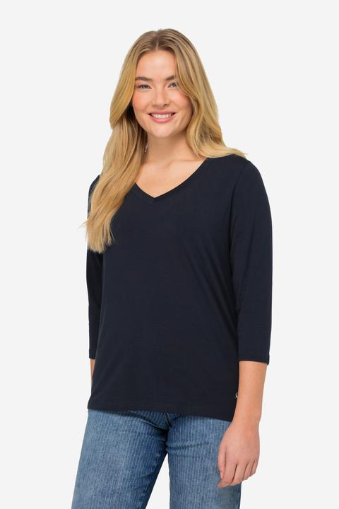 Actual product image Laurasøn OEKO-TEX Made basic V-neck 3/4-sleeve shirt (S)