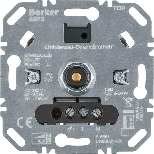 Produktbild Berker Uni-Drehdimmer (R L C LED) 2973 Lichtst.