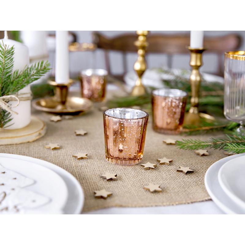 Thumbnail - Partydeco, Kerzen, Candle holder, rose gold, 6cm (1 pkt / 4 pc.) (4 Stk.)