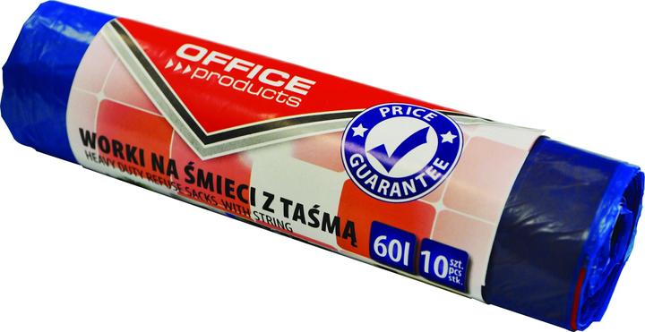 Produktbild Office Products Müllbeutel mit kordelzug, premium (ldhd), 60 l, 10 stück, blau (10 x, 60 l)