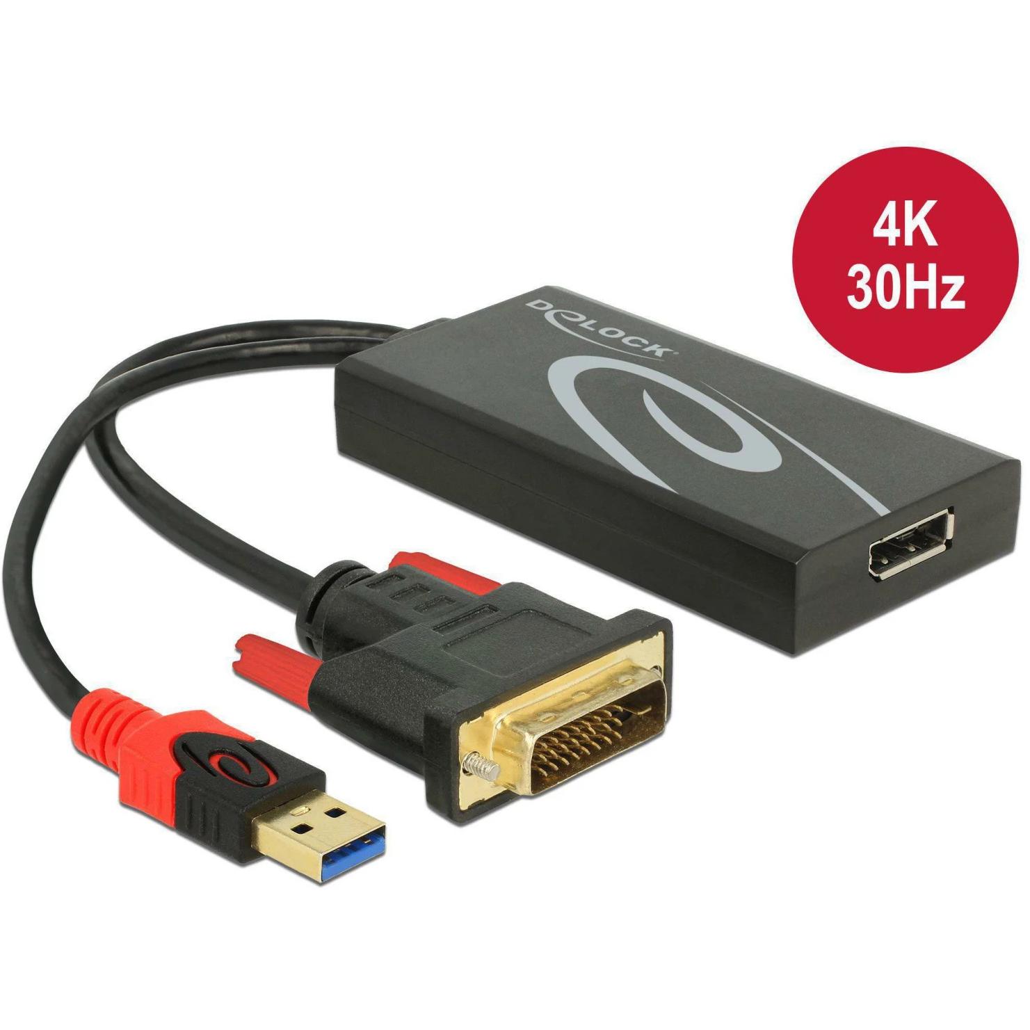 Delock DVI zu (DP, 13.50 cm), Data + Video Adapter, Schwarz