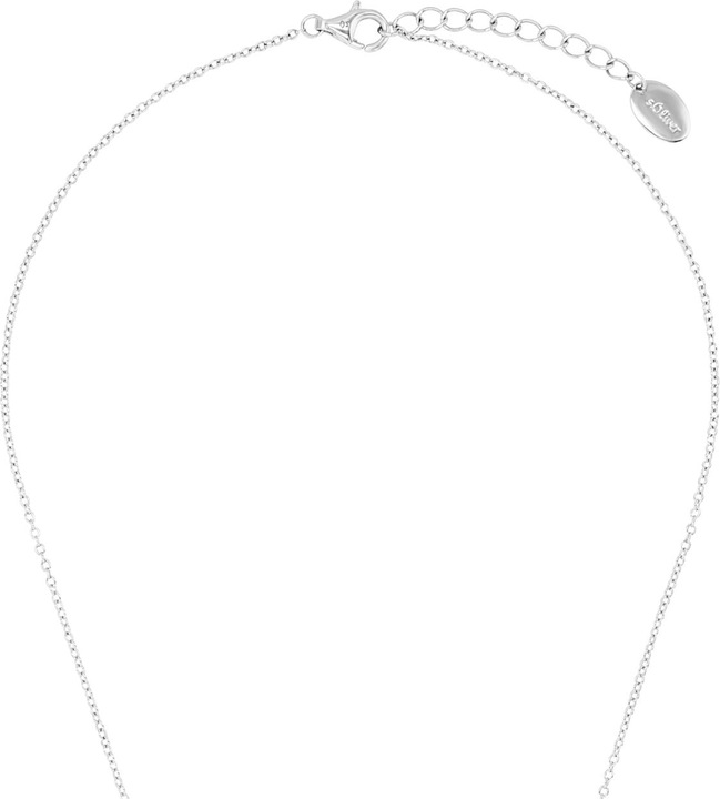 Produktbild S.Oliver Halsschmuck für Damen, 925 Sterling Silber, Zirkonia synth., Muschelkernperle (Silber 925)