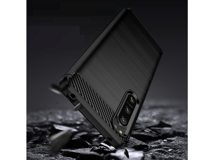 Actual product image Screenguard Sony Xperia 5 IV Cover Carbon Brushed Soft TPU (Sony Xperia 5 IV)