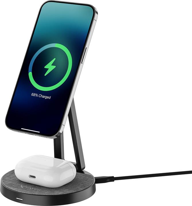 Produktbild Xlayer Magfix Pro 2 In 1 Kabelloses Ladegerät 15W Schwarz (15 W)