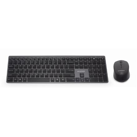 Actual product image Gembird KBS-ECLIPSE-M500 Backlight Pro Business Slim wireless desktop set US layout black (US, Cable)