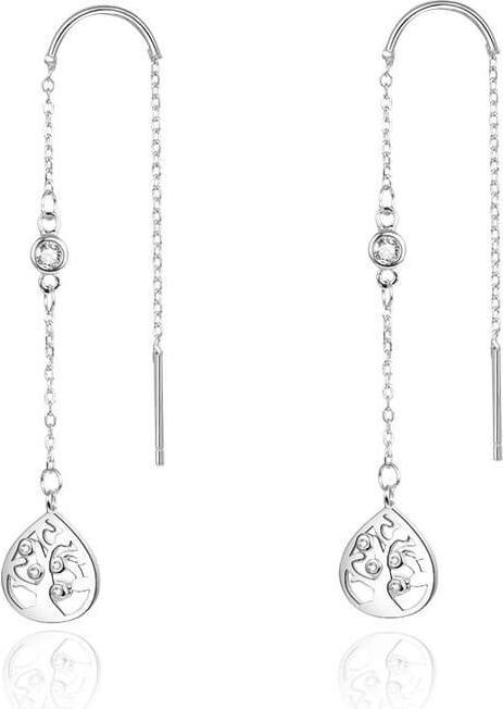 Produktbild Beneto Long silver earrings with zircons AGUV1967 (L)