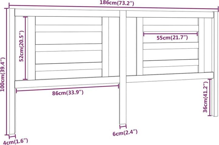 Image du produit vidaXL Kopfteil (206 x 4 x 100 cm)