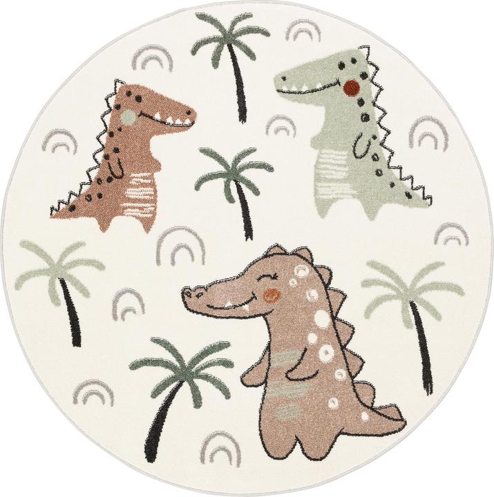 Immagine prodotto Pergamon Kinder Teppich Softstar Kids Lustige Dinos Rund (160 x 160 cm)