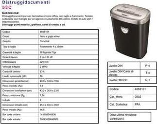 Actual product image Fellowes Powershred 53C (Particle cut)