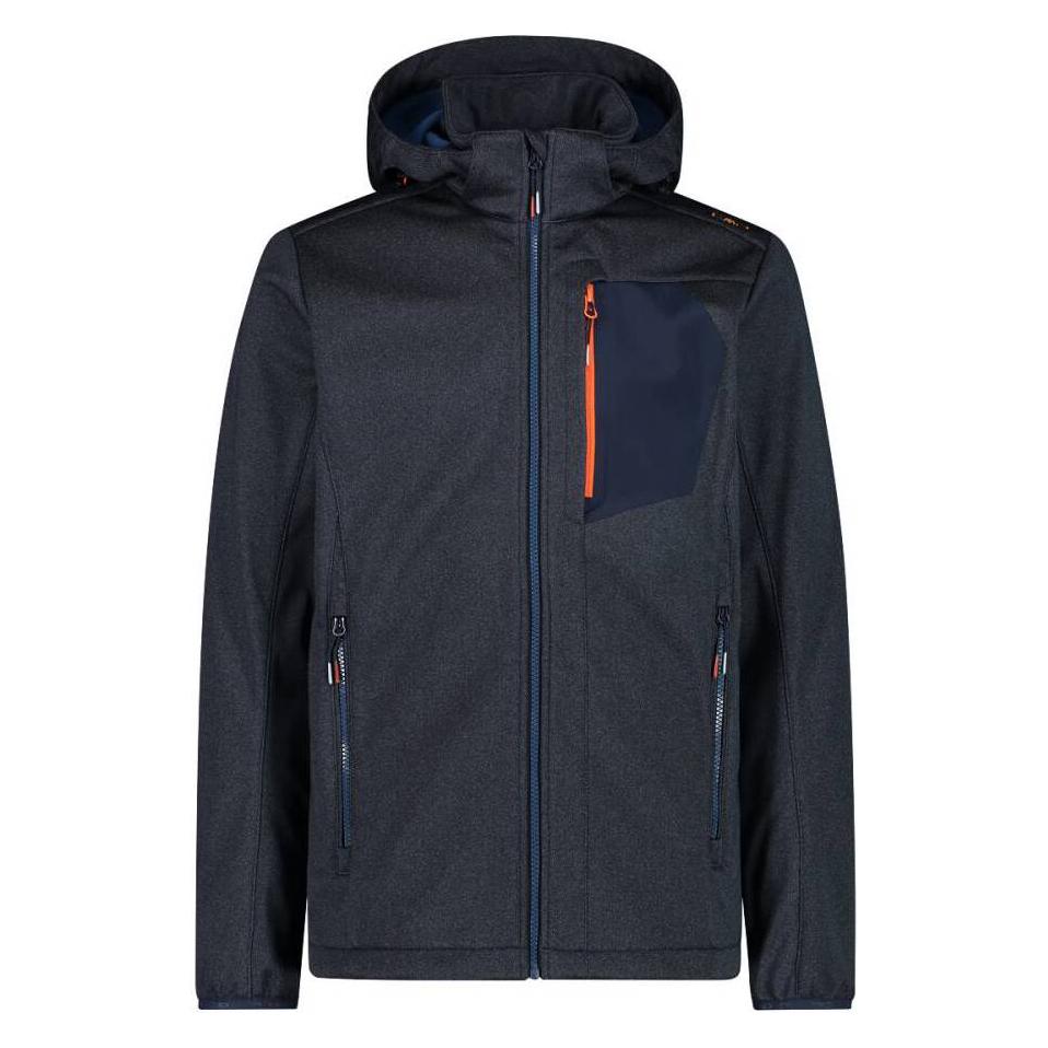CMP Campagnolo, Herren, Outdoorjacken, Softshell Jacket Zip Hood (XL), Blau, XL
