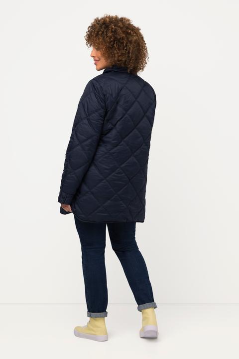Produktbild Ulla Popken Steppjacke, dekoratives Futter, Hemdkragen, Saumschlitze (46, 48)
