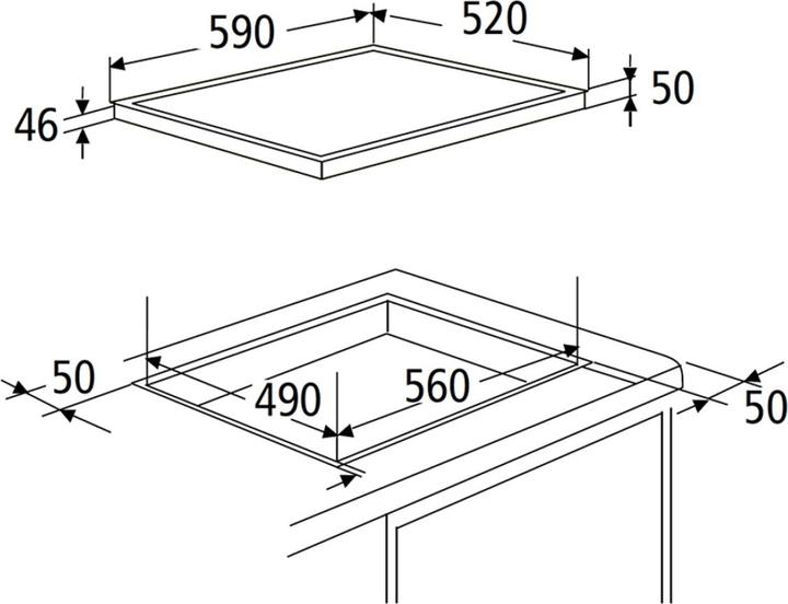 Actual product image PKM KHKF4 G Kochfeld autark Einbau 60cm Glaskeramik schwarz TIMER Touch (59 cm, Glass ceramic hob)